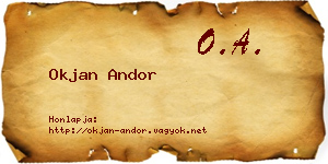 Okjan Andor névjegykártya