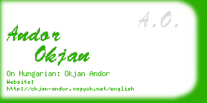 andor okjan business card